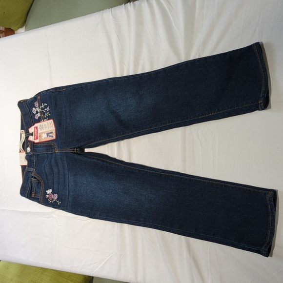 Levi's 10R Blue Straight Leg Kids Jeans with Floral Embroidery NEW WITH TAGS!! - Picture 1 of 11